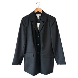 AUGUST MAX Woman 100% Pure Wool Black Blazer Jacket Sz 16W NWT Classic